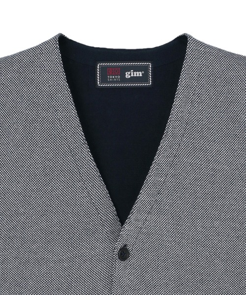 BRICK HOUSE by TOKYO SHIRT(ブリックハウス)の「オールニット バーズアイジレ(ベスト・メンズ・ネイビー/ネイビー系2・LL/M/L)」の5枚目の写真