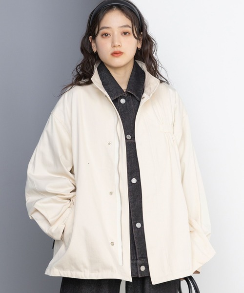 RAGEBLUE（レイジブルー）の「2WAY/バックフリルデザイン/ショートモッズコート（モッズコート・レディース・ホワイト/オリーブ/ブラック・FREE）」の2枚目の写真