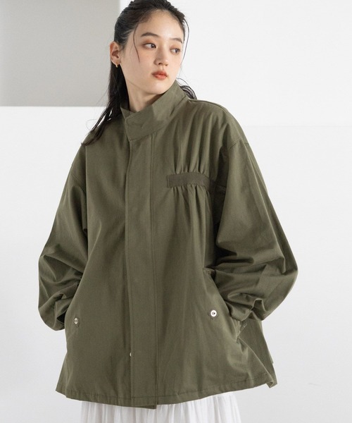 RAGEBLUE（レイジブルー）の「2WAY/バックフリルデザイン/ショートモッズコート（モッズコート・レディース・ホワイト/オリーブ/ブラック・FREE）」の3枚目の写真