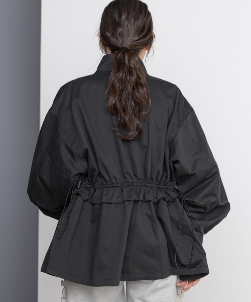 セール】2WAY/バックフリルデザイン/ショートモッズコート（モッズ