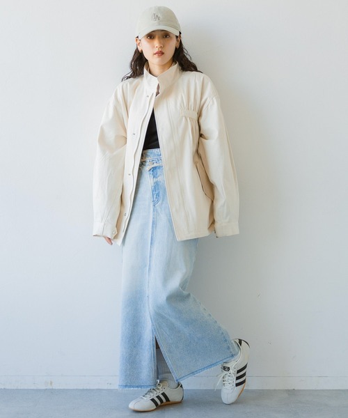 RAGEBLUE（レイジブルー）の「2WAY/バックフリルデザイン/ショートモッズコート（モッズコート・レディース・ホワイト/オリーブ/ブラック・FREE）」の4枚目の写真