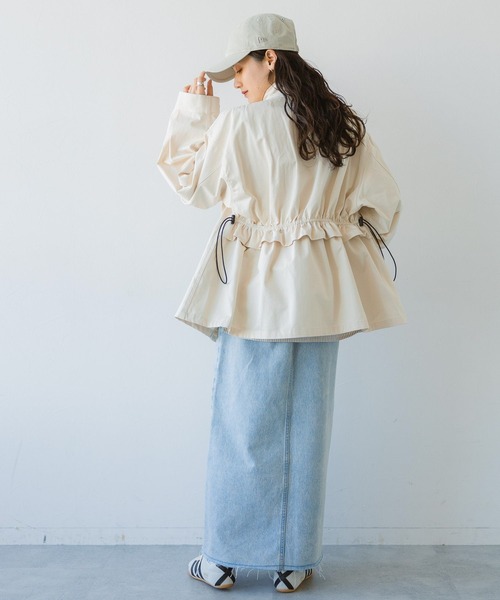 RAGEBLUE（レイジブルー）の「2WAY/バックフリルデザイン/ショートモッズコート（モッズコート・レディース・ホワイト/オリーブ/ブラック・FREE）」の6枚目の写真