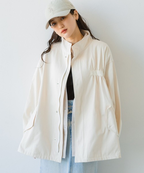 RAGEBLUE（レイジブルー）の「2WAY/バックフリルデザイン/ショートモッズコート（モッズコート・レディース・ホワイト/オリーブ/ブラック・FREE）」の8枚目の写真