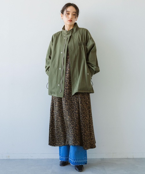 セール】2WAY/バックフリルデザイン/ショートモッズコート（モッズ