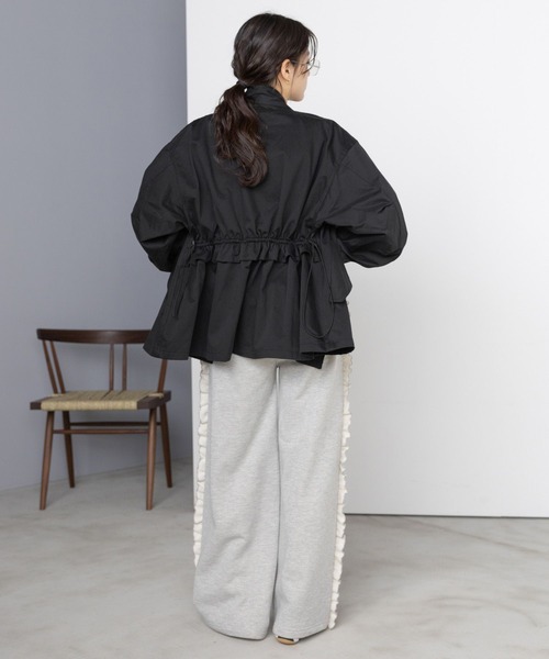 セール】2WAY/バックフリルデザイン/ショートモッズコート（モッズ