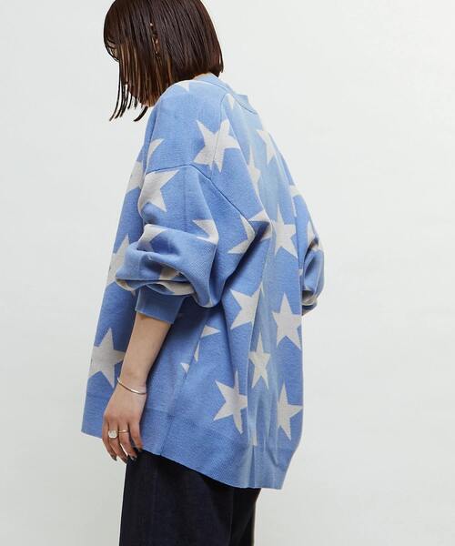CONVERSE TOKYO(コンバーストウキョウ)の「STAR★ JACQUARD KNIT CARDIGAN(カーディガン/ボレロ・レディース・ピンク/杢グレー/サックスブルー・MEDIUM/SMALL)」の6枚目の写真