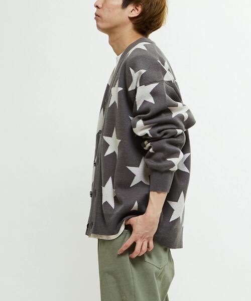 CONVERSE TOKYO(コンバーストウキョウ)の「STAR★ JACQUARD KNIT CARDIGAN(カーディガン/ボレロ・レディース・ピンク/杢グレー/サックスブルー・MEDIUM/SMALL)」の9枚目の写真