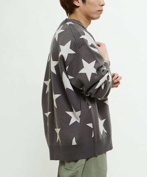 CONVERSE TOKYO(コンバーストウキョウ)の「STAR★ JACQUARD KNIT CARDIGAN(カーディガン/ボレロ・レディース・ピンク/杢グレー/サックスブルー・MEDIUM/SMALL)」の10枚目の写真