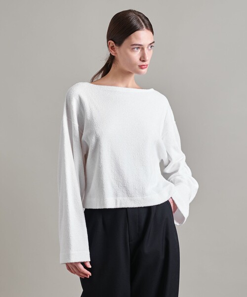tシャツ 「LOEFF」パイル ボートネック プルオーバー レディース セール】＜LOEFF＞パイル ボートネック プルオーバー（Tシャツ
