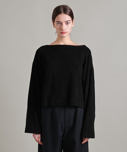 【美品】エブール Tシャツ カットソー プルオーバー ボートネック セール】<LOEFF>パイル ボートネック プルオーバー(Tシャツ