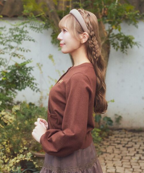 Areeam（アリーム）の「チョコレートカーディガン（カーディガン/ボレロ・レディース・オフホワイト/ブラウン・FREE）」の14枚目の写真