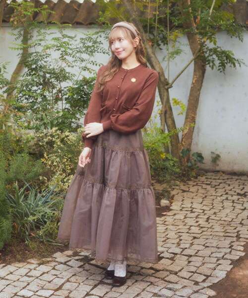 Areeam（アリーム）の「チョコレートカーディガン（カーディガン/ボレロ・レディース・オフホワイト/ブラウン・FREE）」の20枚目の写真