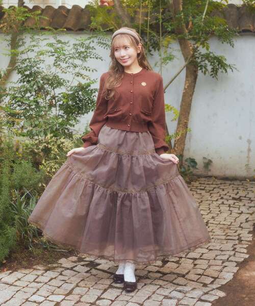 Areeam（アリーム）の「チョコレートカーディガン（カーディガン/ボレロ・レディース・オフホワイト/ブラウン・FREE）」の21枚目の写真