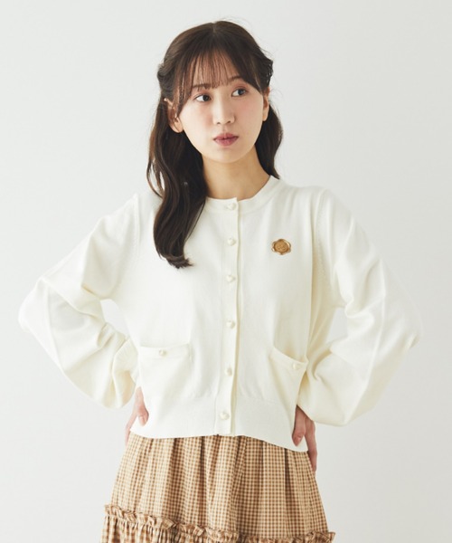 Areeam（アリーム）の「チョコレートカーディガン（カーディガン/ボレロ・レディース・オフホワイト/ブラウン・FREE）」の2枚目の写真