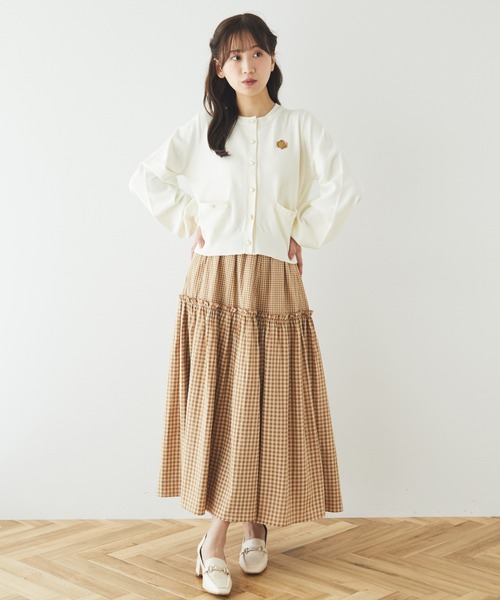 Areeam（アリーム）の「チョコレートカーディガン（カーディガン/ボレロ・レディース・オフホワイト/ブラウン・FREE）」の6枚目の写真