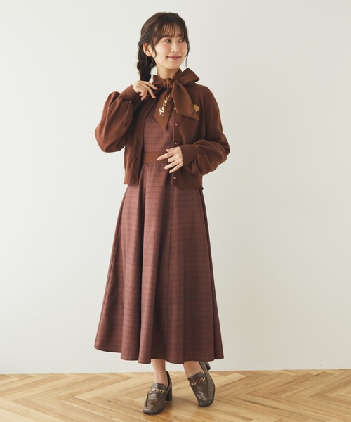 Areeam（アリーム）の「チョコレートカーディガン（カーディガン/ボレロ・レディース・オフホワイト/ブラウン・FREE）」の4枚目の写真