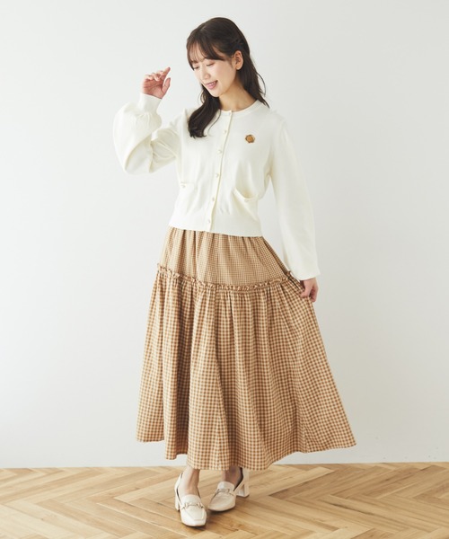 Areeam（アリーム）の「チョコレートカーディガン（カーディガン/ボレロ・レディース・オフホワイト/ブラウン・FREE）」の7枚目の写真