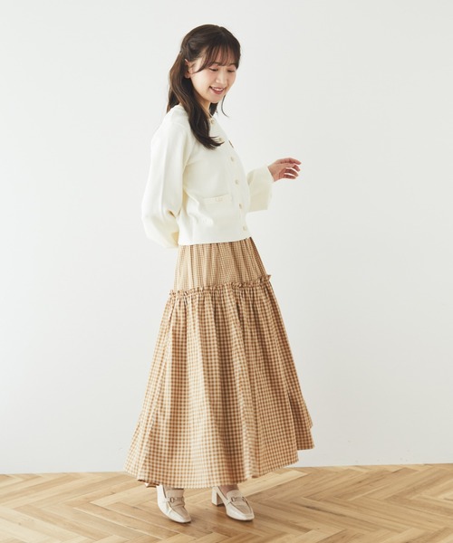 Areeam（アリーム）の「チョコレートカーディガン（カーディガン/ボレロ・レディース・オフホワイト/ブラウン・FREE）」の8枚目の写真