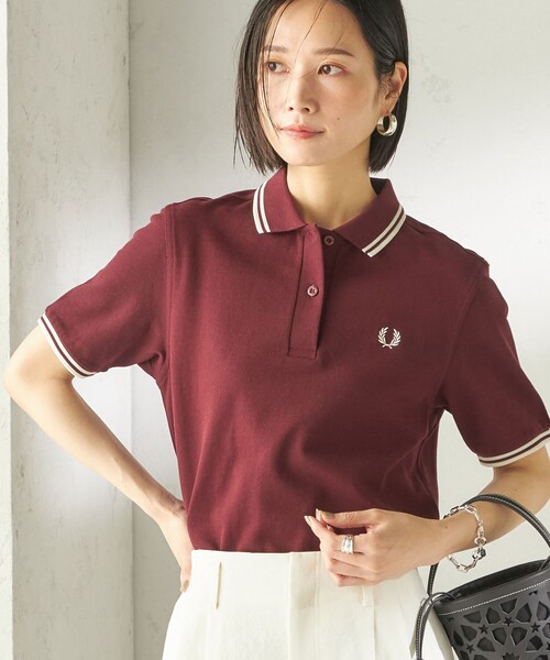 FRED PERRY（フレッドペリー）の「FRED PERRY:G3600 TWIN TIPPED SHIRTS（ポロシャツ・レディース・ホワイト/ブラック/オリーブ/ピンク/レッド/ネイビー/ブラック系/ワイン/ライトブルー・ONE SIZE）」の9枚目の写真