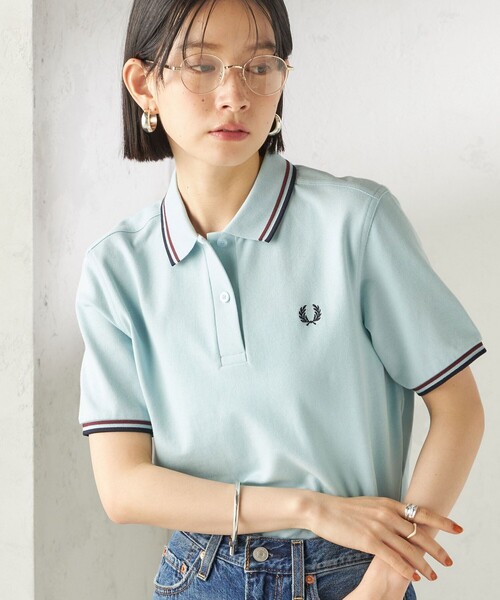 FRED PERRY（フレッドペリー）の「FRED PERRY:G3600 TWIN TIPPED SHIRTS（ポロシャツ・レディース・ホワイト/ブラック/オリーブ/ピンク/レッド/ネイビー/ブラック系/ワイン/ライトブルー・ONE SIZE）」の5枚目の写真