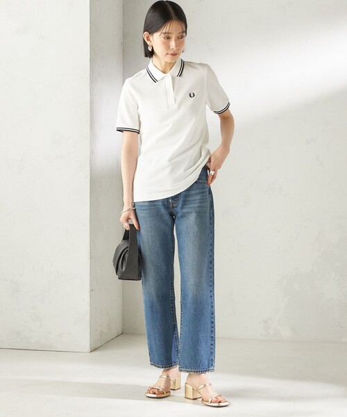 FRED PERRY（フレッドペリー）の「FRED PERRY:G3600 TWIN TIPPED SHIRTS（ポロシャツ・レディース・ホワイト/ブラック/オリーブ/ピンク/レッド/ネイビー/ブラック系/ワイン/ライトブルー・ONE SIZE）」の10枚目の写真