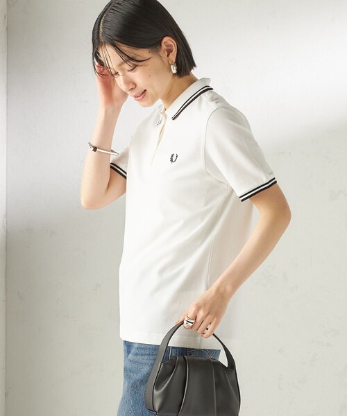 FRED PERRY（フレッドペリー）の「FRED PERRY:G3600 TWIN TIPPED SHIRTS（ポロシャツ・レディース・ホワイト/ブラック/オリーブ/ピンク/レッド/ネイビー/ブラック系/ワイン/ライトブルー・ONE SIZE）」の14枚目の写真
