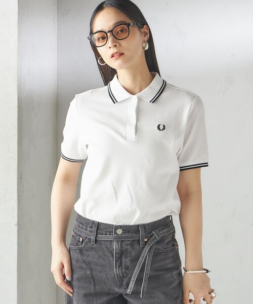 FRED PERRY（フレッドペリー）の「FRED PERRY:G3600 TWIN TIPPED SHIRTS（ポロシャツ・レディース・ホワイト/ブラック/オリーブ/ピンク/レッド/ネイビー/ブラック系/ワイン/ライトブルー・ONE SIZE）」の19枚目の写真