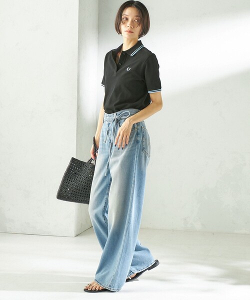 FRED PERRY(フレッドペリー)の「FRED PERRY:G3600 TWIN TIPPED SHIRTS(ポロシャツ・レディース・ホワイト/ブラック/オリーブ/ピンク/レッド/ネイビー/ブラック系/ワイン/ライトブルー・ONE SIZE)」の20枚目の写真