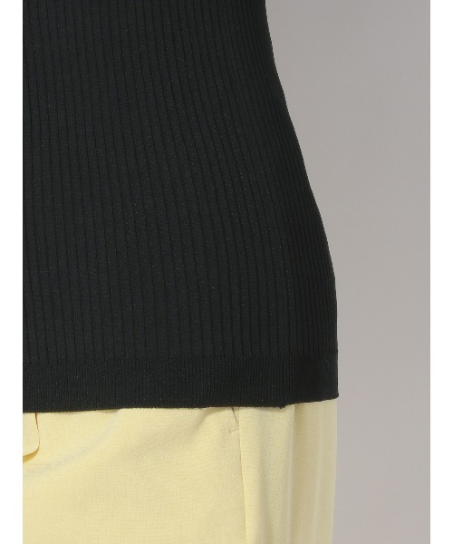 SUIT SQUARE（スーツスクエア）の「クルーネックリブニット 5分袖 ウォッシャブル ストレッチレーヨン 無地（ニット/セーター・レディース・パープル/ホワイト/アイボリー/ブラック・38(9号)）」の12枚目の写真