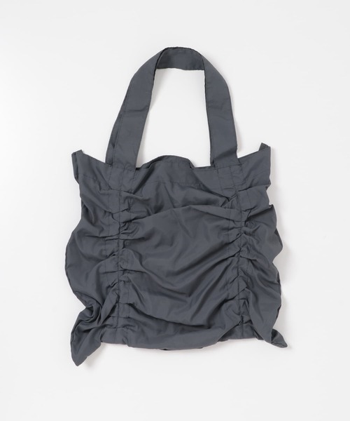SMELLY（スメリー）の「ナイロンギャザートート（トートバッグ・レディース・チャコールグレー/ライトグレー・-）」の12枚目の写真