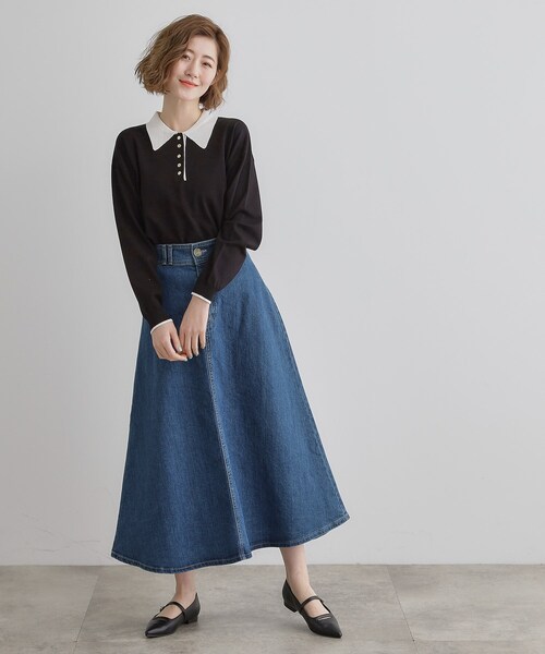 SOMETHING（サムシング）の「【SOMETHING（R）】SPREAD SKIRT（デニムスカート・レディース・ネイビー/ブルー系その他・02/03/01）」の4枚目の写真