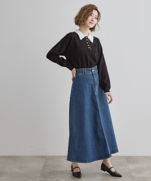 SOMETHING（サムシング）の「【SOMETHING（R）】SPREAD SKIRT（デニムスカート・レディース・ネイビー/ブルー系その他・02/03/01）」の5枚目の写真