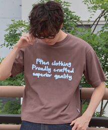 【FFEIN(フェイン)】手書きロゴショート丈Tシャツ / Tシャツ クルーネック 半袖 プリント 手書きロゴ【短丈】