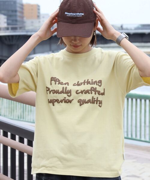 FFEIN(フェイン)の「【FFEIN(フェイン)】手書きロゴショート丈Tシャツ / Tシャツ クルーネック 半袖 プリント 手書きロゴ【短丈】(Tシャツ/カットソー・メンズ・ホワイト/ブルー/チャコール/アイボリー/モカ/その他1/レモンイエロー/ライトブルー・LARGE/MEDIUM/SMALL)」の19枚目の写真