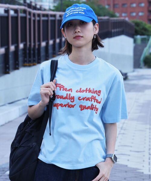 FFEIN(フェイン)の「【FFEIN(フェイン)】手書きロゴショート丈Tシャツ / Tシャツ クルーネック 半袖 プリント 手書きロゴ【短丈】(Tシャツ/カットソー・メンズ・ホワイト/ブルー/チャコール/アイボリー/モカ/その他1/レモンイエロー/ライトブルー・LARGE/MEDIUM/SMALL)」の22枚目の写真