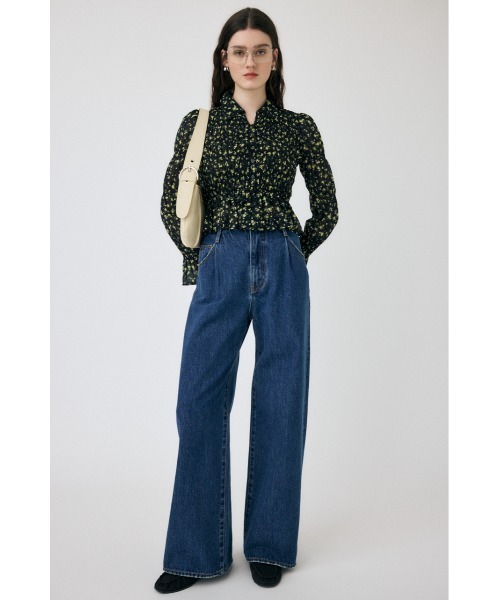 MOUSSY(マウジー)の「SHIRRING FLORAL FIT シャツ(シャツ/ブラウス・レディース・アイボリー/ブルー系その他3/ブラック系その他・FREE)」の5枚目の写真
