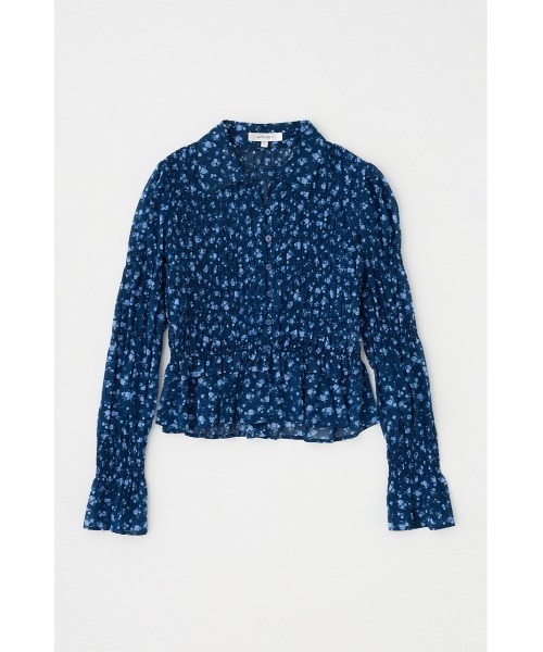 MOUSSY | SHIRRING FLORAL フィットシャツ (シャツ・ブラウス