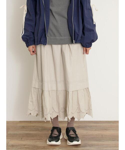 Samansa Mos2(サマンサ モスモス)の「裾スカラップレースペチスカート(スカート・レディース・ベージュ/ブラック/オフホワイト・F)」の5枚目の写真