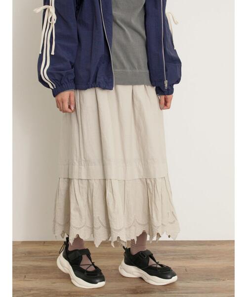 Samansa Mos2(サマンサ モスモス)の「裾スカラップレースペチスカート(スカート・レディース・ベージュ/ブラック/オフホワイト・F)」の6枚目の写真