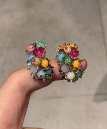 Newport（ニューポート）の「YU-KA:カラフルビジューブーケピアス / colorful bijou bouquet pierce（ピアス（両耳用））」
