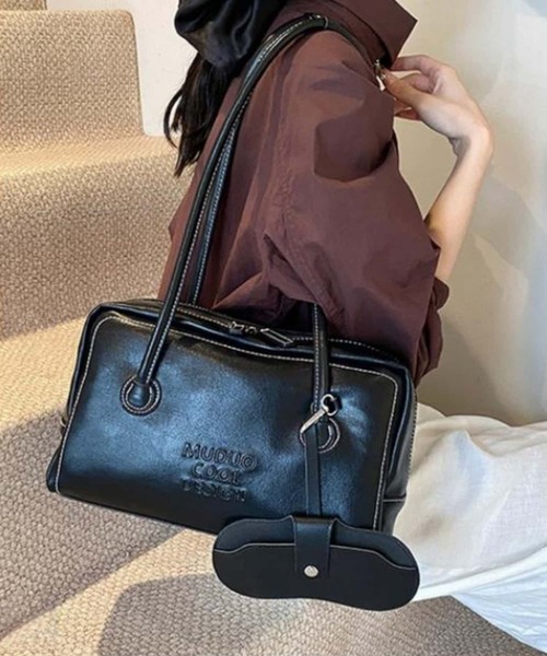 ぽむら　ボストンショルダーバッグ（L）　帆布 帆布ショルダーバッグ（small size） / AND WOOL | ファッション