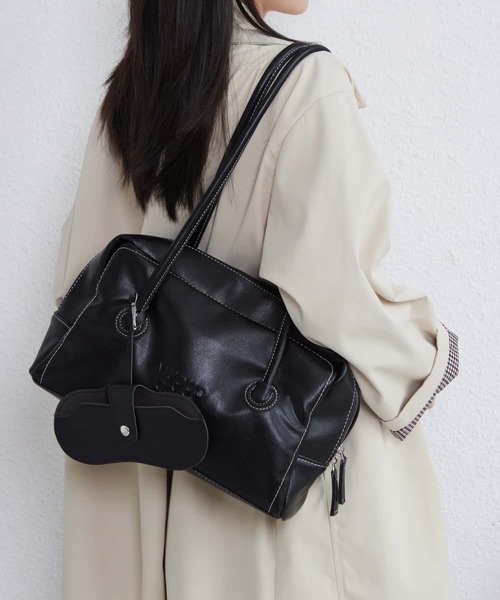 〖最終値下げ〗巾着付きラージボストンバッグ collex（コレックス）の「【Alltid】レザーボストンバッグ