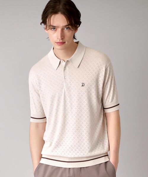 DRESSTERIOR(ドレステリア)の「レースジャカード ニットポロ(ポロシャツ・メンズ・ブラウン系その他/ネイビー/ベージュ・90/91/92/94)」の3枚目の写真