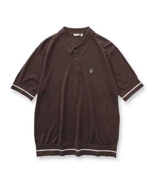 DRESSTERIOR(ドレステリア)の「レースジャカード ニットポロ(ポロシャツ・メンズ・ブラウン系その他/ネイビー/ベージュ・90/91/92/94)」の4枚目の写真