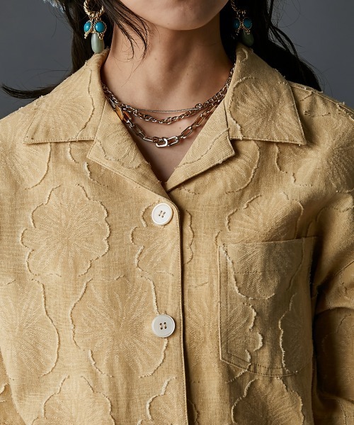 GEVS.(ジェイヴィス)の「綿麻シャツ<大きいサイズ有>GEVS.(シャツ/ブラウス・レディース・イエロー系/アイボリー・3L/LL/L/M/5L/4L)」の22枚目の写真