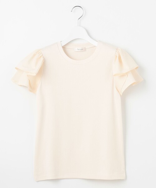 【洗える】フリル袖  Tシャツ セール】【洗える】フリル袖 Tシャツ（Tシャツ/カットソー