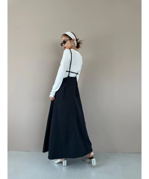 TRUNC(トランクエイティーエイト)の「Belted Flare Jumper Skirt(ジャンパースカート・レディース・カーキ/ブラック・FREE)」の21枚目の写真