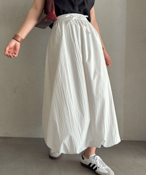 efill(エフィル)の「エアリー バルーン マキシ ロングスカート(スカート・レディース・ホワイト・FREE)」の8枚目の写真