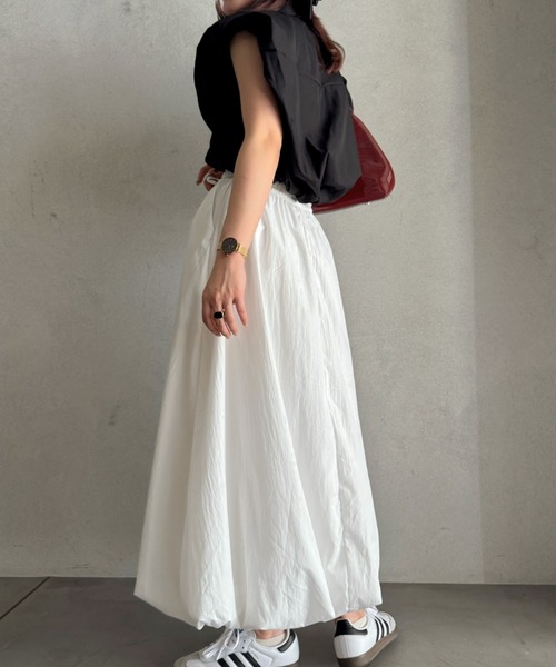 efill(エフィル)の「エアリー バルーン マキシ ロングスカート(スカート・レディース・ホワイト・FREE)」の6枚目の写真