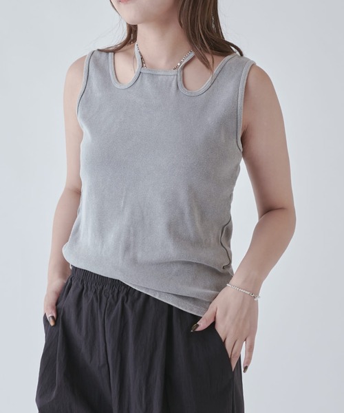 Lui's（ルイス）の「フェードカッティングトップス（Tシャツ/カットソー・レディース・ライトグレー/ブラック・FREE）」の8枚目の写真